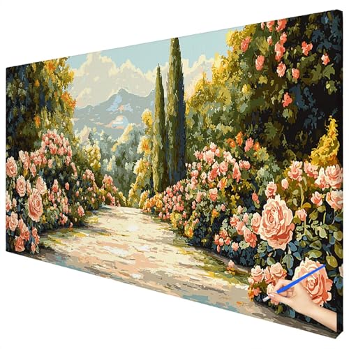 Malen Nach Zahlen Erwachsene Pflanzen 180x70cm XXL Malen Nach Zahlen Kinder ab 10 DIY Set Erwachsene Anfänger Paint by Numbers Blumen Handgemalt Ölgemälde Leinwand Kit für Geschenke Herbstdeko A-89 von Ciooyxee