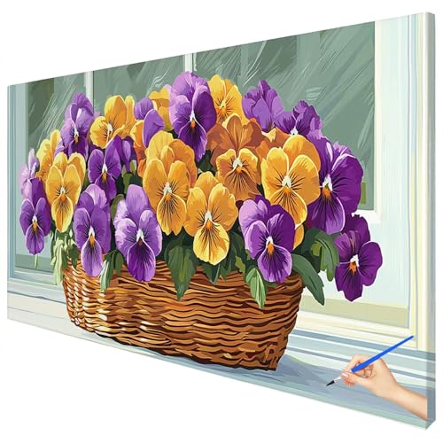 Malen Nach Zahlen Erwachsene Pflanzen 180x70cm XXL Malen Nach Zahlen Kinder ab 10 DIY Set Erwachsene Anfänger Paint by Numbers Blumen Handgemalt Ölgemälde Leinwand Kit für Geschenke Herbstdeko C-73 von Ciooyxee