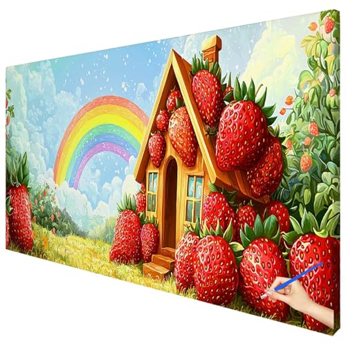Malen Nach Zahlen Erwachsene Pflanzen 180x70cm XXL Malen Nach Zahlen Kinder ab 10 DIY Set Erwachsene Anfänger Paint by Numbers Niedlich Handgemalt Ölgemälde Leinwand Kit für Geschenke Herbstdeko B-02 von Ciooyxee