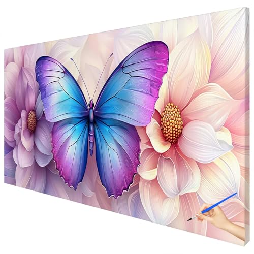 Malen Nach Zahlen Erwachsene Schmetterling 120x50cm XXL Malen Nach Zahlen Kinder ab 10 DIY Set Erwachsene Anfänger Paint by Numbers Blumen Handgemalt Ölgemälde Leinwand Kit Geschenke Herbstdeko C-69 Malen Nach Zahlen Erwachsene Schmetterling 120x50cm XXL Malen Nach Zahlen Kinder ab 10 DIY Set Erwachsene Anfänger Paint by Numbers Blumen Handgemalt Ölgemälde Leinwand Kit Geschenke Herbstdeko C-69 von Ciooyxee