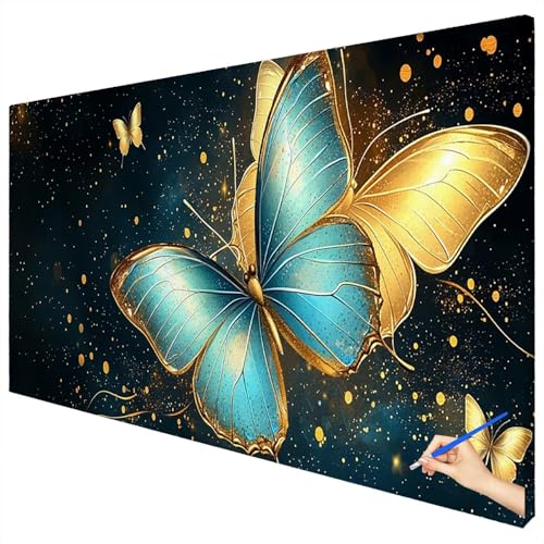 Malen Nach Zahlen Erwachsene Schmetterling 180x70cm XXL Malen Nach Zahlen Kinder ab 10 DIY Set Erwachsene Anfänger Paint by Numbers Fantasy Handgemalt Ölgemälde Leinwand Kit Geschenke Herbstdeko C-89 von Ciooyxee