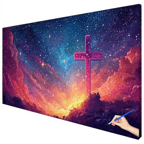 Malen Nach Zahlen Erwachsene Sternennacht 180x70cm XXL Malen Nach Zahlen Kinder ab 10 DIY Set Erwachsene Anfänger Paint by Numbers Landschaft Handgemalt Ölgemälde Leinwand Kit für Herbstdeko E-03 von Ciooyxee