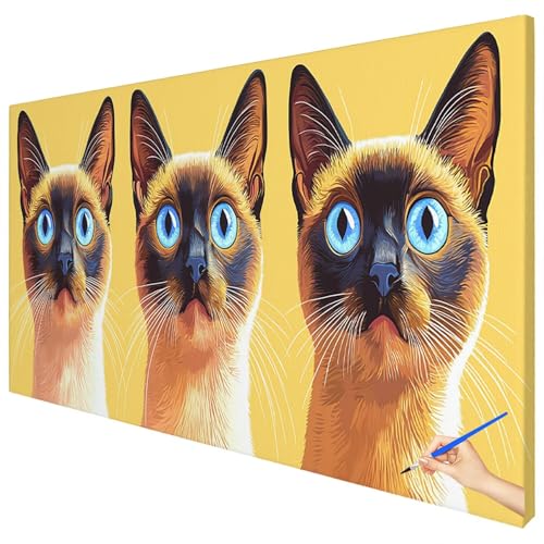 Malen Nach Zahlen Erwachsene Tiere 120x50cm XXL Malen Nach Zahlen Kinder ab 10 DIY Set Erwachsene Anfänger Paint by Numbers Katze Handgemalt Ölgemälde Leinwand Kit Geschenke für Frauen Herbstdeko D-16 Malen Nach Zahlen Erwachsene Tiere 120x50cm XXL Malen Nach Zahlen Kinder ab 10 DIY Set Erwachsene Anfänger Paint by Numbers Katze Handgemalt Ölgemälde Leinwand Kit Geschenke für Frauen Herbstdeko D-16 von Ciooyxee