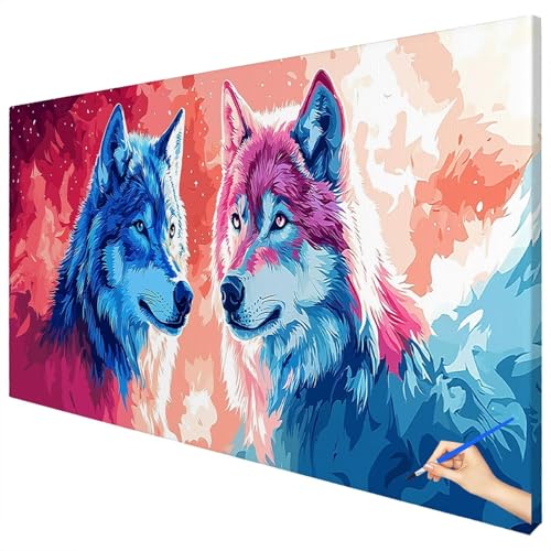 Malen Nach Zahlen Erwachsene Tiere 120x50cm XXL Malen Nach Zahlen Kinder ab 10 DIY Set Erwachsene Anfänger Paint by Numbers Wolf Handgemalt Ölgemälde Leinwand Kit Geschenke für Frauen Herbstdeko D-06 Malen Nach Zahlen Erwachsene Tiere 120x50cm XXL Malen Nach Zahlen Kinder ab 10 DIY Set Erwachsene Anfänger Paint by Numbers Wolf Handgemalt Ölgemälde Leinwand Kit Geschenke für Frauen Herbstdeko D-06 von Ciooyxee