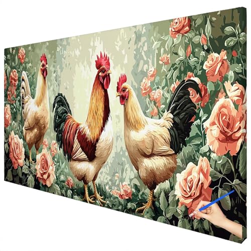 Malen Nach Zahlen Erwachsene Tiere 180x70cm XXL Malen Nach Zahlen Kinder ab 10 DIY Set Erwachsene Anfänger Paint by Numbers Blumen Handgemalt Ölgemälde Leinwand Geschenke für Frauen Herbstdeko D-14 von Ciooyxee