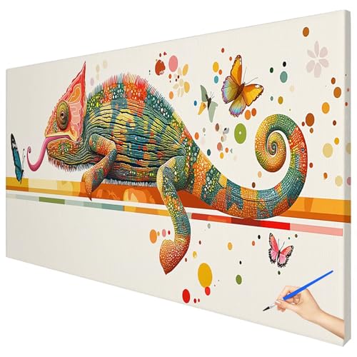 Malen Nach Zahlen Erwachsene Tiere 180x70cm XXL Malen Nach Zahlen Kinder ab 10 DIY Set Erwachsene Anfänger Paint by Numbers Schmetterling Handgemalt Ölgemälde Leinwand Kit Geschenke Herbstdeko E-17 von Ciooyxee