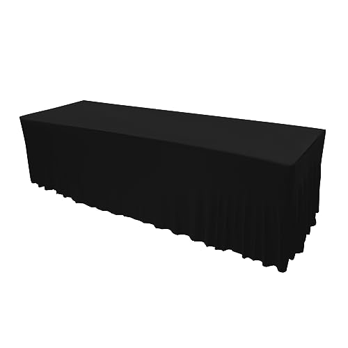 Ciounmb Tischhusse 2er Set, Elegante Tischverkleidung mit Rüschen, Wiederverwendbares Skirting aus Polyester für Bankett, Party und Messe von Ciounmb
