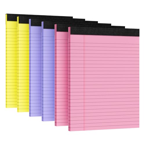 Ciphyfee 6pcs Legal Pads 8.5 x 11, Note Pads, College Ruled Notebook, Color Note Pads, Writing Pads, Notepads 8.5 x 11, Memo Pad Paper Pads Perforate, Ruled Line Notebooks for Work, School, Office von Ciphyfee