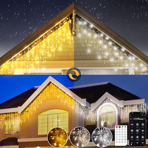 Circlio Weihnachtslichter für den Außenbereich, LED Lichtervorhang Aussen in Warmem und Kaltem Weiß, Eisregen Lichterkette Außen mit Fernbedienung und App, 17 Modi+4 Helligkeiten+Timer(15M-600L,W/K) Circlio Weihnachtslichter für den Außenbereich, LED Lichtervorhang Aussen in Warmem und Kaltem Weiß, Eisregen Lichterkette Außen mit Fernbedienung und App, 17 Modi+4 Helligkeiten+Timer(15M-600L,W/K) von Circlio
