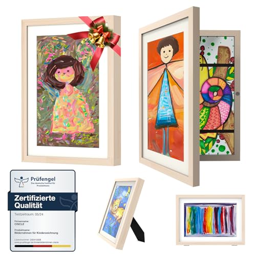 Ciscle Bilderrahmen Kinderzeichnungen, 2 Stück A4 Befüllba Kunstfotorahmen für Kinder, Frontöffnung Bilderrahmen für Kunstwerke, Ideal für Kinderzeichnungen, Kunstprojekte, Schule, Zuhause (Holz) Ciscle Bilderrahmen Kinderzeichnungen, 2 Stück A4 Befüllba Kunstfotorahmen für Kinder, Frontöffnung Bilderrahmen für Kunstwerke, Ideal für Kinderzeichnungen, Kunstprojekte, Schule, Zuhause (Holz) von Ciscle