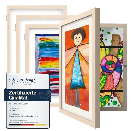 Ciscle Bilderrahmen Kinderzeichnungen, 4 Stück A4 Befüllba Kunstfotorahmen für Kinder, Frontöffnung Bilderrahmen für Kunstwerke, Ideal für Kinderzeichnungen, Kunstprojekte, Schule, Zuhause (Holz) Ciscle Bilderrahmen Kinderzeichnungen, 4 Stück A4 Befüllba Kunstfotorahmen für Kinder, Frontöffnung Bilderrahmen für Kunstwerke, Ideal für Kinderzeichnungen, Kunstprojekte, Schule, Zuhause (Holz) von Ciscle