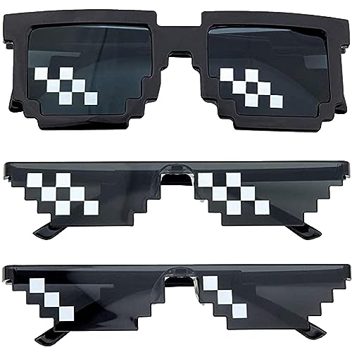Cisixin 3 Stücke Pixel Mosaik Gläser, Funny Games Partybrillen Schwarze Sonnenbrille Foto Requisiten Unisex Brillen für Reisen, Fotografie, Themenpartys, Festivals Cisixin 3 Stücke Pixel Mosaik Gläser, Funny Games Partybrillen Schwarze Sonnenbrille Foto Requisiten Unisex Brillen für Reisen, Fotografie, Themenpartys, Festivals von Cisixin
