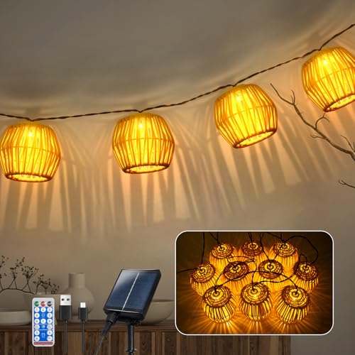 Ciskotu 3M Solar Lichterkette Aussen, 10 LED Solar Lampions Außen Wetterfest Kugeln Lichterkette Außen Solar, 8 Modi Solar Lichterkette Outdoor Dimmbar Solarleuchten Für Außen Balkon Terrasse von Ciskotu