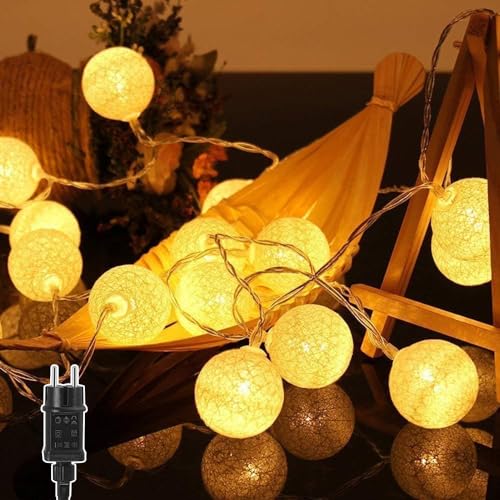 Ciskotu Cotton Ball Lichterkette Batteriebetrieben - 3,3M 20 LED Kugel Lichterketten Innen Wandleuchte Weihnachtsbeleuchtung Deko für Hochzeit, Zimmer, Home, Party Ciskotu Cotton Ball Lichterkette Batteriebetrieben - 3,3M 20 LED Kugel Lichterketten Innen Wandleuchte Weihnachtsbeleuchtung Deko für Hochzeit, Zimmer, Home, Party von Ciskotu