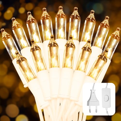 Ciskotu Lichterkette Weihnachtsbaum Warmweiß, 6.6M 35Lichter Lichterkette Tannenbaum Innen IP44 Wasserdicht mit Stecker, Geeignet für Weihnachtsdekoration, Weihnachtsbaumbeleuchtung, Raumdekoration von Ciskotu