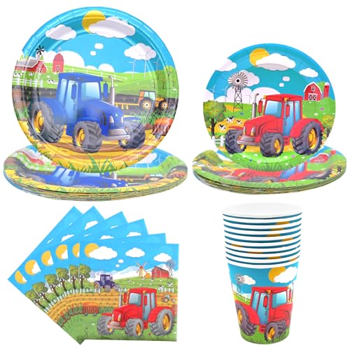 50 Stück Bauernhof Traktor Partygeschirr Kindergeburtstag Traktor Partyteller für 20 Gäste Traktor Geburtstag Geschirr Pappteller Tassen Servietten für Kindergeburtstag Party Deko 50 Stück Bauernhof Traktor Partygeschirr Kindergeburtstag Traktor Partyteller für 20 Gäste Traktor Geburtstag Geschirr Pappteller Tassen Servietten für Kindergeburtstag Party Deko von Cisolen