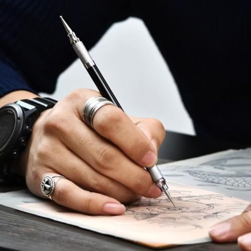 Citian ARTStylus-Eingabestift aus Leder mit zwei Spitzen und 8 austauschbaren Kugelschreiberköpfen (0,6–3 mm), zum Prägen, Schnitzen und Modellieren, Löffel- und Stiftenden Citian ARTStylus-Eingabestift aus Leder mit zwei Spitzen und 8 austauschbaren Kugelschreiberköpfen (0,6–3 mm), zum Prägen, Schnitzen und Modellieren, Löffel- und Stiftenden von Citian