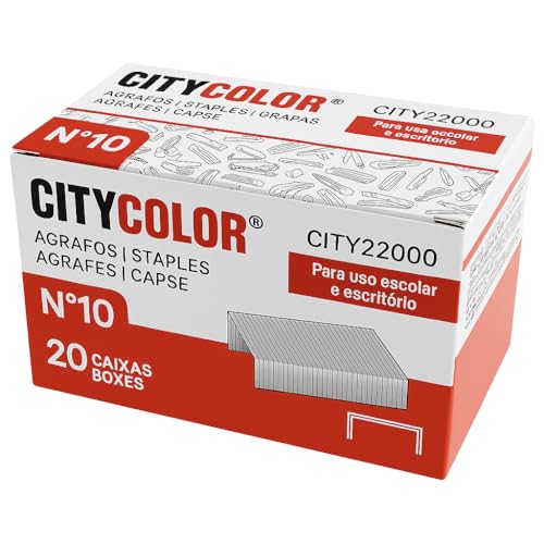 Citycolor Heftklammern Nr. 10, Modell CITY22000, 20 Boxen mit 1000 Heftklammern, 20.000 Stück Citycolor Heftklammern Nr. 10, Modell CITY22000, 20 Boxen mit 1000 Heftklammern, 20.000 Stück von Citycolor