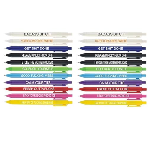Cityhermit 22-teiliges lustiges Stifte-Set für Erwachsene, Swear Word Daily Kugelschreiber, Set Wochentage Dirty Cuss Word Stifte für jeden Tag, lustige Bürogeschenke für Kollegen Cityhermit 22-teiliges lustiges Stifte-Set für Erwachsene, Swear Word Daily Kugelschreiber, Set Wochentage Dirty Cuss Word Stifte für jeden Tag, lustige Bürogeschenke für Kollegen von Cityhermit
