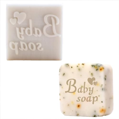 Cjeuxnr Harz-Siegelseife, gedrucktes Muster, Seifenkapitel, 3D-Mini-Stempelform, Abdruckstempel, Naturseife, Stempel für selbstgemachte Seife, Handwerk (Baby) von Cjeuxnr