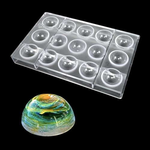 Schokoladenform aus Polycarbonat, BPA-frei, Soja-Kerzenwachs, langlebig, leicht zu lösen, antihaftbeschichtet (15 Halbkreis) von Cjeuxnr