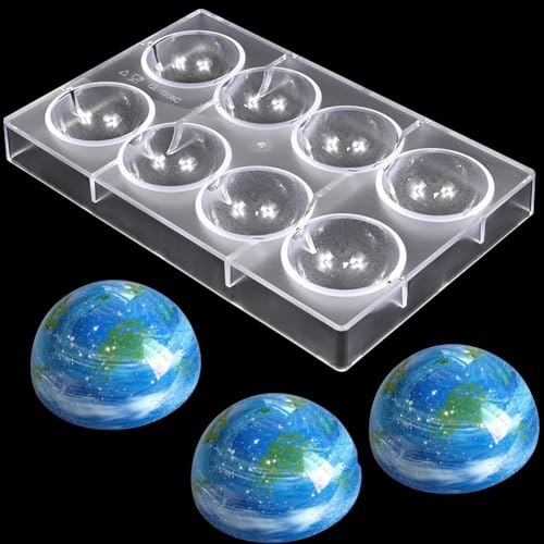 Schokoladenform aus Polycarbonat, BPA-frei, Soja-Kerzenwachs, langlebig, leicht zu lösen, antihaftbeschichtet (8 Halbkreis) von Cjeuxnr