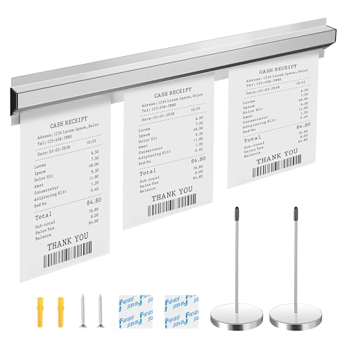 Aluminium-Schienenregal mit 2 Stück Quittungshalter, Spike, Schreibtisch, Quittung, Aufbewahrung, Restaurant, Lebensmittelwagen, Tickethalter, Zubehör, silberfarbene Schiene für Küche, Bar (40,6 cm Aluminium-Schienenregal mit 2 Stück Quittungshalter, Spike, Schreibtisch, Quittung, Aufbewahrung, Restaurant, Lebensmittelwagen, Tickethalter, Zubehör, silberfarbene Schiene für Küche, Bar (40,6 cm von Cjgyz