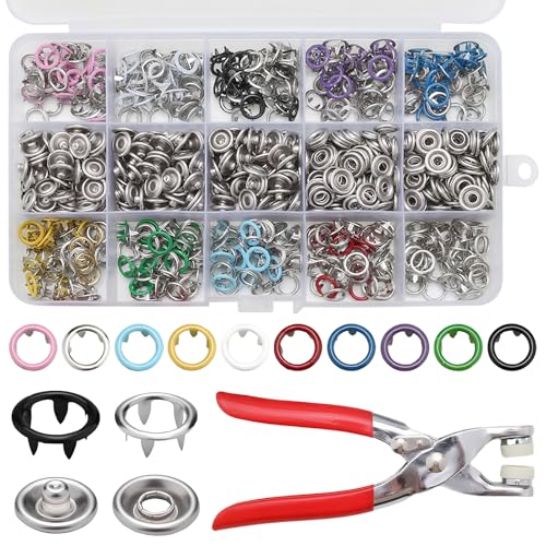 Druckknopf Set, 200 Stück Edelstahl Druckknopf mit Zange, Jersey Druckknöpfe für Kinderkleidung Nähen Handwerk Handgefertigt Kleidung Reparaturen DIY Kleidung Druckknopf Set, 200 Stück Edelstahl Druckknopf mit Zange, Jersey Druckknöpfe für Kinderkleidung Nähen Handwerk Handgefertigt Kleidung Reparaturen DIY Kleidung von Cjytdkj