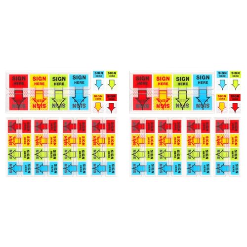 ClAZTyict 1000 Stück „Hier Unterschreiben"-Aufkleber, Etiketten, Selbstklebende „Hier Unterschreiben"-Laschen, Schilderfahnen für Zuhause, Büro, Schule (4 Farben) von ClAZTyict