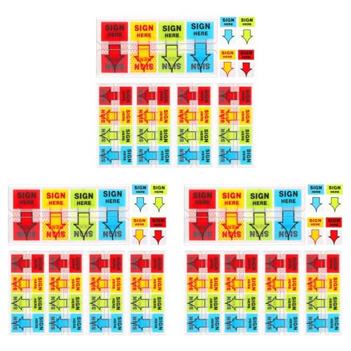 ClAZTyict 1500 Stück „Hier Unterschreiben"-Aufkleber, Etiketten, Selbstklebende „Hier Unterschreiben"-Laschen, Schilderfahnen für Zuhause, Büro, Schule (4 Farben) von ClAZTyict