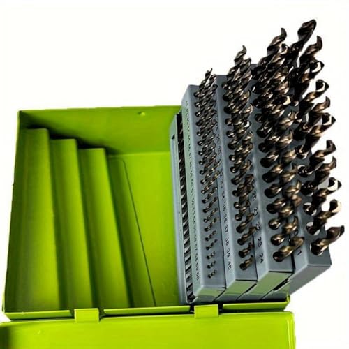 ClAZTyict Kleiner Spiralbohrer in Industriequalität mit Vollschliff, 60-Teilig, Schnellarbeitsstahl, Runder Schaft, Bohrerbox mit Nummern ClAZTyict Kleiner Spiralbohrer in Industriequalität mit Vollschliff, 60-Teilig, Schnellarbeitsstahl, Runder Schaft, Bohrerbox mit Nummern von ClAZTyict