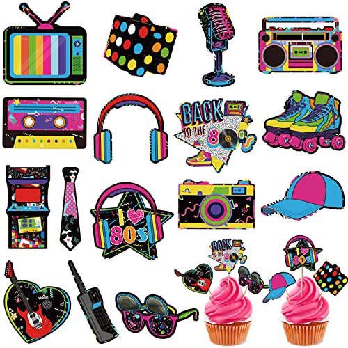 32 Stücke 80er Cupcake Topper 80er Thema Geburtstag Party Dekorationen für Erwachsene 80er Party Dekorationen Volles 1980er Party Zubehör DIY Dessert Toppers Rollschuh Kuchen Topper (80s Style) 32 Stücke 80er Cupcake Topper 80er Thema Geburtstag Party Dekorationen für Erwachsene 80er Party Dekorationen Volles 1980er Party Zubehör DIY Dessert Toppers Rollschuh Kuchen Topper (80s Style) von Clabby
