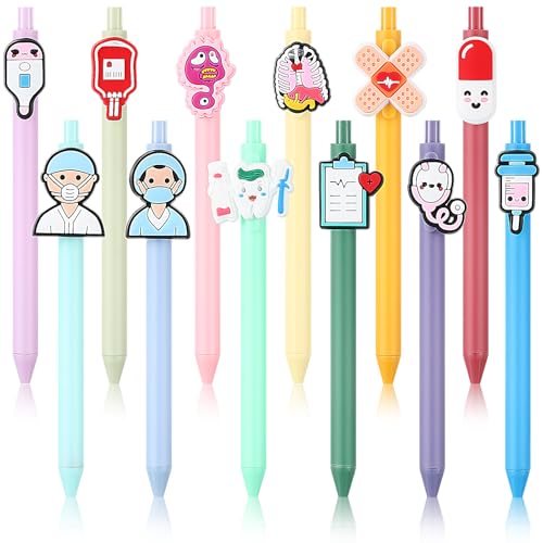 Clabby 12 Stück Krankenschwester Kugelschreiber Lustige Schwarze Tinte Stifte für Frauen Geschenke für Krankenschwestern Dankeschön Stifte für Ärzte Medizinische Assistenten Arbeit(Leicht,Niedlich) Clabby 12 Stück Krankenschwester Kugelschreiber Lustige Schwarze Tinte Stifte für Frauen Geschenke für Krankenschwestern Dankeschön Stifte für Ärzte Medizinische Assistenten Arbeit(Leicht,Niedlich) von Clabby
