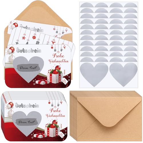 Clabby 12 Weihnachtsgutschein Rubbelkarte 12 Umschläge aus Kraftpapier 12 Rubbelaufkleber Gewinnendes Rubbellos Herzförmige Rubbelkarte Weihnachten Geburtstagsparty Zubehör Urlaubsaktivitäten Clabby 12 Weihnachtsgutschein Rubbelkarte 12 Umschläge aus Kraftpapier 12 Rubbelaufkleber Gewinnendes Rubbellos Herzförmige Rubbelkarte Weihnachten Geburtstagsparty Zubehör Urlaubsaktivitäten von Clabby