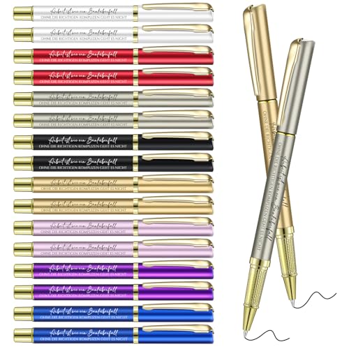 Clabby 16 Inspirierenden Kugelschreiber mit Spruch Kollegen Metall Motivation Stift Geschenke für Büro Weihnachten(ARBEIT Ist wie ein Banküberfall Ohne die Richtigen Komplizen geht es nicht) von Clabby