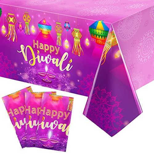 Clabby 3 Stück Happy Diwali Tischdecken Diwali Lichterfest Tischtuch Dekor Kunststoff Rechteckige Diwali Tischdecke für Happy Diwali Party Indisch Diwali Diyas Dekoration Zubehör Clabby 3 Stück Happy Diwali Tischdecken Diwali Lichterfest Tischtuch Dekor Kunststoff Rechteckige Diwali Tischdecke für Happy Diwali Party Indisch Diwali Diyas Dekoration Zubehör von Clabby