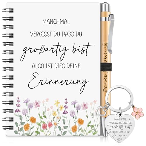 Clabby 3er Set Dankeschön Geschenke für Kollegen Spiral Notizbuch Kugelschreiber Inspirierender Schlüsselanhänger Kleine Abschiedsgeschenk für Kollegen Lehrerin Schüler Weihnachten(Kleine Blumen Stil) Clabby 3er Set Dankeschön Geschenke für Kollegen Spiral Notizbuch Kugelschreiber Inspirierender Schlüsselanhänger Kleine Abschiedsgeschenk für Kollegen Lehrerin Schüler Weihnachten(Kleine Blumen Stil) von Clabby