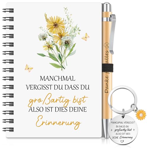 Clabby 3er Set Dankeschön Geschenke für Kollegen Spiral Notizbuch Kugelschreiber Inspirierender Schlüsselanhänger Kleine Abschiedsgeschenk für Kollegen Lehrerin Schüler Weihnachten(Sonnenblume Stil) Clabby 3er Set Dankeschön Geschenke für Kollegen Spiral Notizbuch Kugelschreiber Inspirierender Schlüsselanhänger Kleine Abschiedsgeschenk für Kollegen Lehrerin Schüler Weihnachten(Sonnenblume Stil) von Clabby