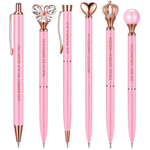 Clabby 6 Inspirierenden Kugelschreiber Frauen Motivierende Druckkugelschreiber mit Spruch Rosa Metall Aluminium Stiftstab mit Diamant Kristall Schmetterling Kugel Herz Stern Deko mit Kordelzugbeutel Clabby 6 Inspirierenden Kugelschreiber Frauen Motivierende Druckkugelschreiber mit Spruch Rosa Metall Aluminium Stiftstab mit Diamant Kristall Schmetterling Kugel Herz Stern Deko mit Kordelzugbeutel von Clabby