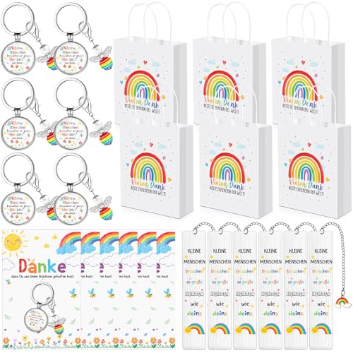 Clabby 6 Sets Dankeschön Geschenk für Lehrer Enthalten 6 Dankeskarten 6 Regenbogen-Papiertüte 6 Engel Schlüsselanhänger 6 Edelstahl Lesezeichen Erzieherin Abschied Geschenke Abschluss Clabby 6 Sets Dankeschön Geschenk für Lehrer Enthalten 6 Dankeskarten 6 Regenbogen-Papiertüte 6 Engel Schlüsselanhänger 6 Edelstahl Lesezeichen Erzieherin Abschied Geschenke Abschluss von Clabby