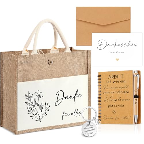 Clabby Geschenk für Arbeitskollegin Dankeschön Geschenk für Kollegen Jutetasche Spirale Notizblock Kugelschreiber aus Holz Schlüsselanhänger mit Vierblättrigem Kleeblatt Dankeskarte Abschiedsgeschenk Clabby Geschenk für Arbeitskollegin Dankeschön Geschenk für Kollegen Jutetasche Spirale Notizblock Kugelschreiber aus Holz Schlüsselanhänger mit Vierblättrigem Kleeblatt Dankeskarte Abschiedsgeschenk von Clabby