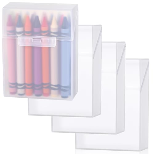 Clabby Transparente Buntstift-Boxen aus Kunststoff, mit Klappdeckel und Schnappverschluss, für Stifte, Schule, Büro, Organisation, 4 Stück Clabby Transparente Buntstift-Boxen aus Kunststoff, mit Klappdeckel und Schnappverschluss, für Stifte, Schule, Büro, Organisation, 4 Stück von Clabby