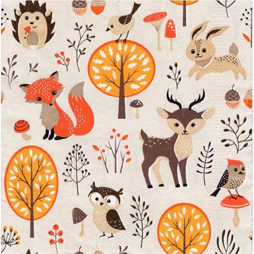 20 Servietten Waldtieren, Lustige Tiere aus dem Wald Papierservietten, Fuchs, Vögel, Hirsch, Hase, Herbst, KinderParty, Geburtstag, Decoupage, Tischdeko, 33x33cm 20 Servietten Waldtieren, Lustige Tiere aus dem Wald Papierservietten, Fuchs, Vögel, Hirsch, Hase, Herbst, KinderParty, Geburtstag, Decoupage, Tischdeko, 33x33cm von ClaireAN