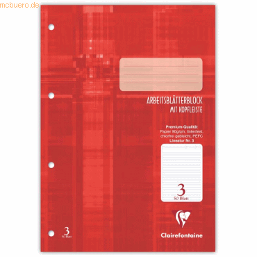 10 x Clairefontaine Arbeitsblätterblock A4 Lineatur 3 eingerahmt 50 Bl 10 x Clairefontaine Arbeitsblätterblock A4 Lineatur 3 eingerahmt 50 Bl von Clairefontaine