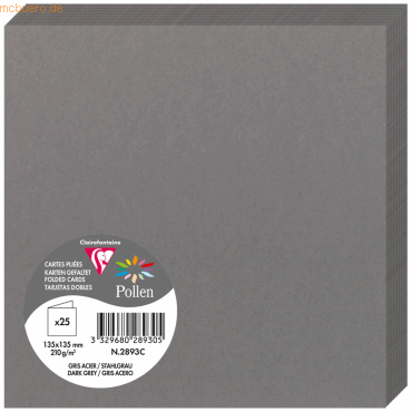 10 x Clairefontaine Doppelkarte Pollen 135x135mm 210g VE=25 Stück dunk 10 x Clairefontaine Doppelkarte Pollen 135x135mm 210g VE=25 Stück dunk von Clairefontaine