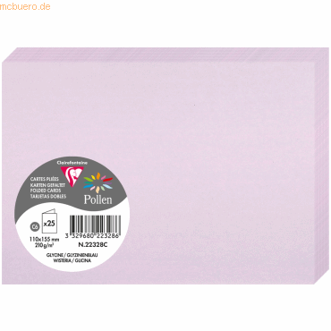 10 x Clairefontaine Doppelkarte Pollen C6 210g VE=25 Stück glyzinienbl 10 x Clairefontaine Doppelkarte Pollen C6 210g VE=25 Stück glyzinienbl von Clairefontaine