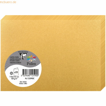 10 x Clairefontaine Doppelkarte Pollen C6 210g VE=25 Stück gold 10 x Clairefontaine Doppelkarte Pollen C6 210g VE=25 Stück gold von Clairefontaine