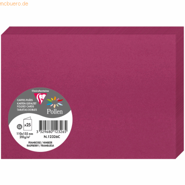 10 x Clairefontaine Doppelkarte Pollen C6 210g VE=25 Stück himbeer 10 x Clairefontaine Doppelkarte Pollen C6 210g VE=25 Stück himbeer von Clairefontaine