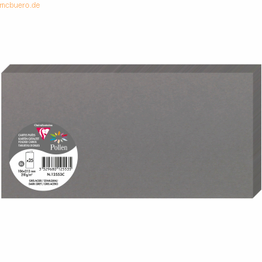 10 x Clairefontaine Doppelkarte Pollen DINlang 210g VE=25 Stück dunkel 10 x Clairefontaine Doppelkarte Pollen DINlang 210g VE=25 Stück dunkel von Clairefontaine