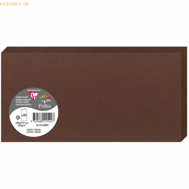 10 x Clairefontaine Doppelkarte Pollen DINlang 210g VE=25 Stück schoko 10 x Clairefontaine Doppelkarte Pollen DINlang 210g VE=25 Stück schoko von Clairefontaine